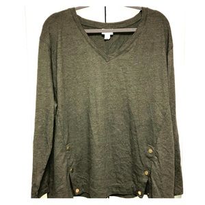 Ava Viv Army Green Soft Sweatshirt